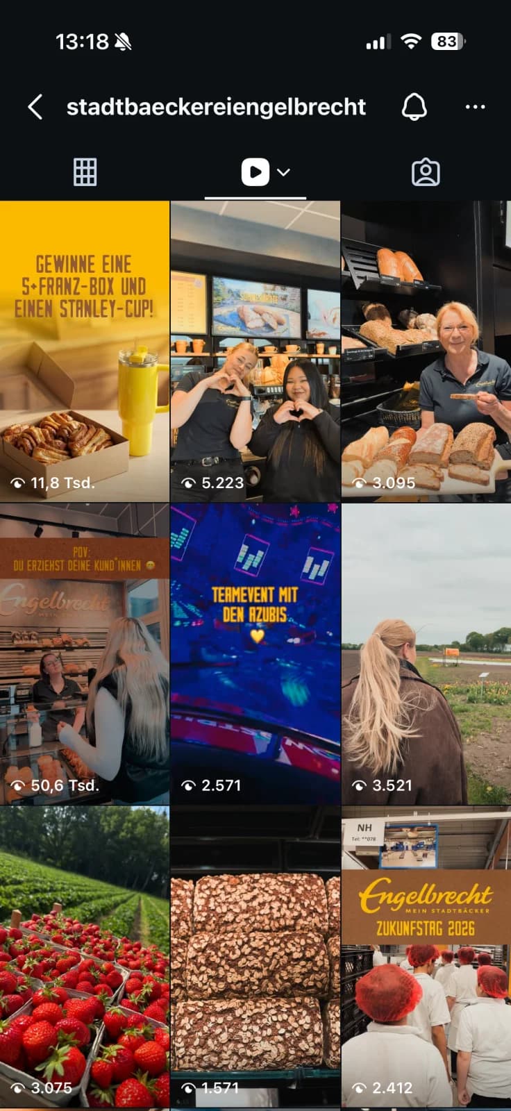 Laufende Social-Media-Arbeit für Engelbrecht