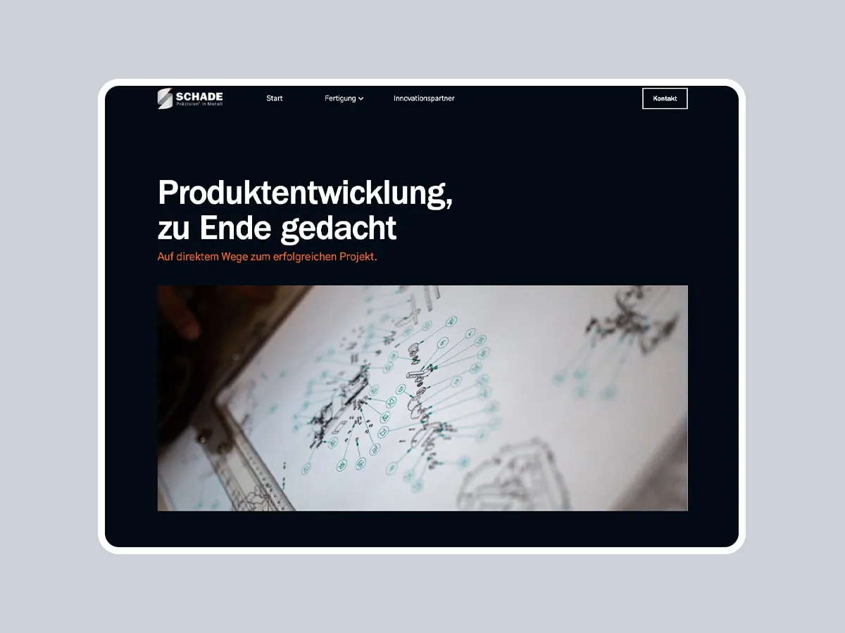 Website von Schade im Browser-Kontext