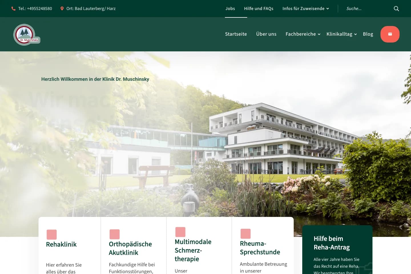 Website der Klinik Dr. Muschinsky