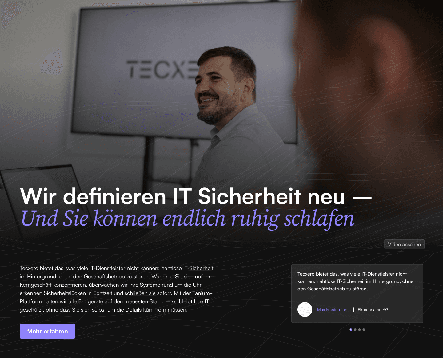 Website von TECXERO für Managed Endpoint Security